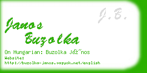 janos buzolka business card